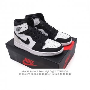 头层皮 耐克 男女同款运动板鞋 Nike Air Jordan 1 Retro High OG 乔丹一代aj1 乔1 AJ1 篮球鞋复刻运动鞋。皮面高帮板鞋的设