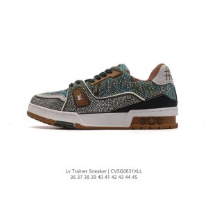 公司级 路易威登 满钻 Louis Vuitton Lv路易威登板鞋 时尚运动鞋 潮厚底增高休闲鞋。舒适防滑底和百搭性霸屏整个时尚娱乐圈，细节调整完美主义！致t