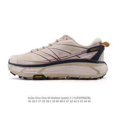 公司级 玛法特二代 Hoka One One Mafate Speed 2 Low 轻量低帮户外越野跑鞋 户外山脉越野轻量运动跑鞋。鞋面用轻的无缝架构，鞋带用了