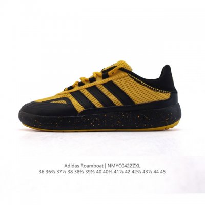 新品 阿迪达斯Adidas男女款Roamboat休闲运动鞋防滑户外运动船鞋 网面运动鞋阿迪达斯官方轻运动。选用开放式网材鞋面，穿着舒适透气。鞋身以黑色为主色调，