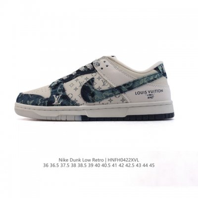 公司级 耐克 Nike Dunk Low Retro 运动鞋复古板鞋 路易威登联名。作为 80 年代经典篮球鞋款，起初专为硬木球场打造，后来成为席卷街头的时尚标