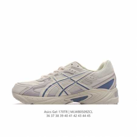 Asics 亚瑟士 Gel-170Tr 中性休闲运动鞋复古休闲鞋运动时尚百搭增高老爹鞋，此款 Gel-170Tr 为经典款式，宽大鞋型，复古的蓝白撞色，鞋身线条 - 点击图像关闭