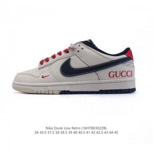 200 【公司级】耐克 Nike Dunk Low Retro 运动鞋复古板鞋 2025年新款 Gucci 联名 新年鞋子。作为 80 年代经典篮球鞋款，起初专