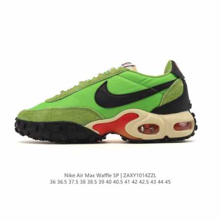 新品 耐克 Nike Air Max Waffle Sp Action Green 休闲跑步鞋 气垫缓震运动鞋华夫饼Sp发售！Fv6946-301这款鞋款融合了 - 点击图像关闭