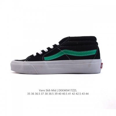 Vans 万斯 采用正确原装铝楦数据开发鸟嘴楦型版本范斯Vans Sk8-Mid Reissue S改良帆布休闲运动硫化滑板鞋。 类型：男女鞋 码数：35-44