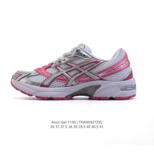 Asics 亚瑟士 新款情侣健步减震复古鞋Gel- 男女时尚透气运动潮流耐磨休闲鞋 选用网眼与皮革相接，复古而富有层次感。网布搭配金属感线条，虎爪 Logo 加