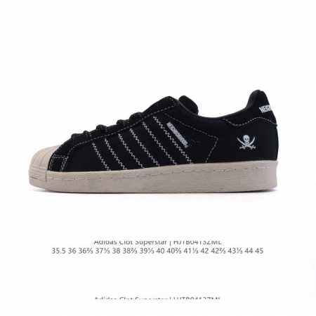 公司级 阿迪达斯 Adidas X Clot联名黑呼吸贝壳头板鞋骷颅头陈冠希复古休闲运动男女鞋Ie8879三叶草 Pns Superstar贝壳头系列低帮经典百 - 点击图像关闭