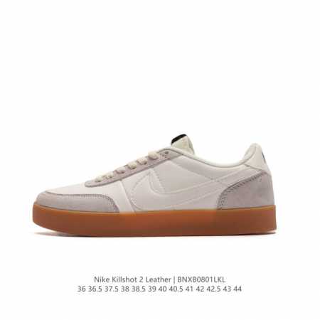 耐克板鞋 生胶米白 复古板鞋j.Crew X Nike 联名 Killshot Ii Leather 男女休闲复古运动鞋。采用米白色皮革制作鞋身，大号swoos - 点击图像关闭
