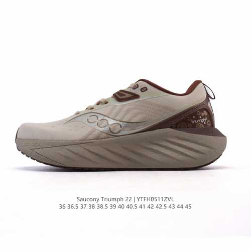 saucony 索康尼 Triumph系列 胜利 22代 中性跑鞋 强缓震跑步鞋轻便男女同款跑鞋夏季透气运动鞋子，是来自美国的专业跑鞋品牌，成立于1898年。S