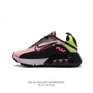 nike 耐克 采用轻质透气纤维革及牛津布面料鞋面材质，打造独立可视气窗气垫缓震全新耐克nike Air Max 2090 White Black Red De