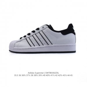 160 阿迪达斯 Adidas Superstar 三叶草经典贝壳头系列 迪奥联名 新款休闲板鞋潮流男女士运动鞋 。鞋面柔软皮革材质 标志性的贝壳鞋头，锯齿三条