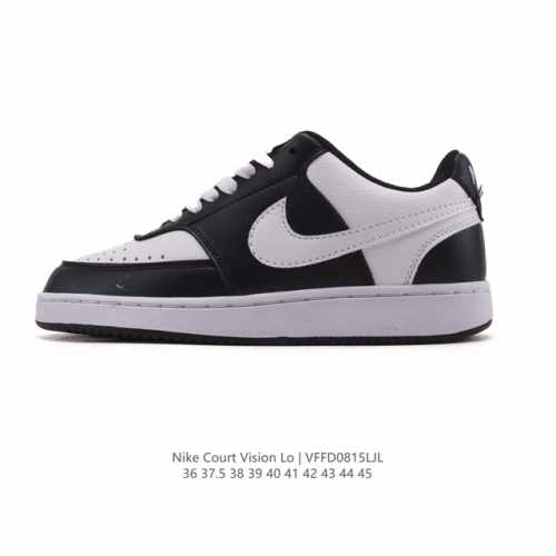 耐克Nike Court Vision Low 校园风低帮复古篮球板鞋男女运动鞋。延续80年代复古篮球鞋，添加学院风细节。皮革组合鞋面，利落风格，重现复古篮球风