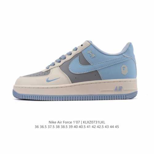 特价原价290元 耐克 Nike Air Force 1 '07 Low 空军一号含气垫 小白鞋 2025年 蛇年新款 低帮百搭厚底增高休闲运动板鞋。柔软、弹性