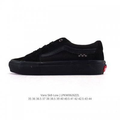 万斯 Vans Sk8-Low 经典款 小红书爆款低帮休闲帆布拼接硫化板鞋 工艺：硫化1:1 重量1:1、真标、原钢印、材质标、鞋型标、合格证 尺码：35 36