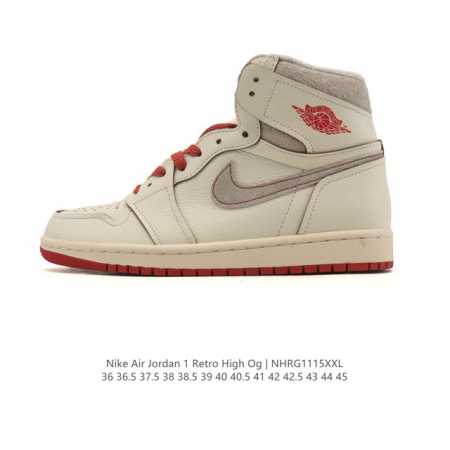 公司级 耐克 男女款运动板鞋 Nike Air Jordan 1 Retro High Og 乔丹一代Aj1 乔1 Aj1 篮球鞋复刻运动鞋。皮面高帮板鞋的设计 - 点击图像关闭