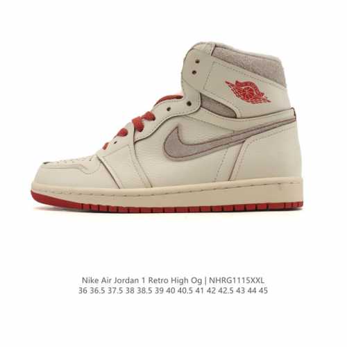公司级 耐克 男女款运动板鞋 Nike Air Jordan 1 Retro High Og 乔丹一代Aj1 乔1 Aj1 篮球鞋复刻运动鞋。皮面高帮板鞋的设计