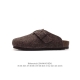 公司级 德国百年知名鞋履品牌 博肯Birkenstock Boston VL 勃肯绒面 加绒加毛 秋冬新款 金属针扣软木底包头拖鞋 牛皮革质地柔软 搭配可调节鞋