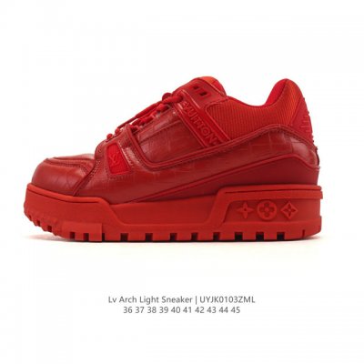 公司级 路易威登Louis Vuitton Arch Light Sneakers Lv真皮减震运动弓型复古老爹运动鞋。原装配件5D效果礼盒及全套原装配件包装物