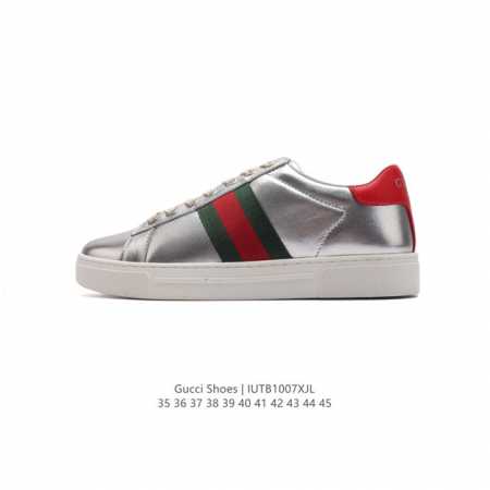 公司级 Gucci 古奇 小白鞋 古驰奢侈品男女运动鞋休闲鞋子 经典耐穿复古感满满的板鞋 生胶底 经典爆款。经典款的鞋子是最适合用来搭配的，不管是出街还是约会都 - 点击图像关闭