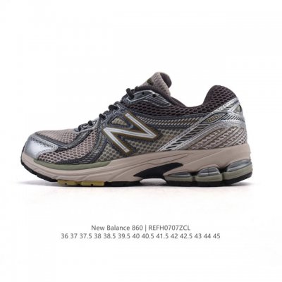 真标 Nb 新百伦 New Balance Ml860 V2 系列复古老爹风休闲运动慢跑。采用丝光猪巴皮革拼接透气网眼织物鞋面T-Beam大底提供足步弓支撑，保