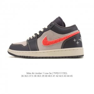 耐克 乔丹Air Jordan 1 Low Aj1 乔1 乔丹1代Aj1 低帮复古文化休闲运动篮球鞋。该鞋款从 1985 年元年款汲取设计灵感，焕新演绎简约经典
