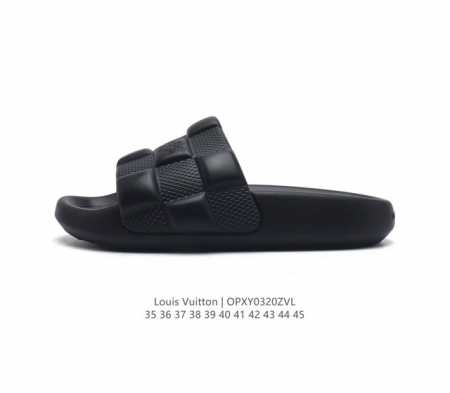 公司级 Lv 拖鞋系列 Louis Vuitton 浮雕 沙滩休闲拖鞋 Louis Vuitton Lv 路易威登 潮流经典魔术贴一字拖鞋延续经典 上脚舒适性极 - 点击图像关闭