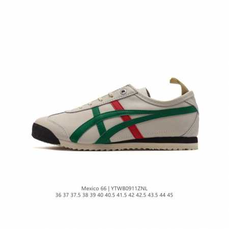 二代 头层皮 Asics 亚瑟士 男女鞋真标半码制 日产经典老牌-鬼塚虎 Onitsuka Tiger Mexico 66经典墨西哥系列复古经典百搭板鞋休闲运动 - 点击图像关闭