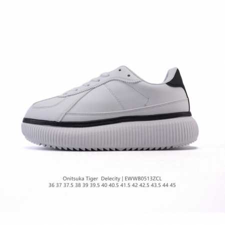 新品 Onitsuka Tiger 鬼塚虎 Delecity 鞋帮高度 低帮 功能 平衡,支撑,增高,耐磨 运动系列 时尚休闲松糕跟 厚底增高小白鞋。Onits - 点击图像关闭