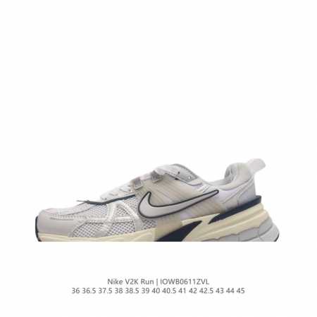 Nike 耐克 V2K Run 减震防滑 复古低帮跑步鞋 超火复古跑鞋，采用太空革组合呼吸网眼布鞋面材质，搭载正确4层组合底模，嵌入TPU加固稳定模块,双层MD - 点击图像关闭