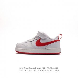童鞋 耐克童鞋 Nike Court Borough Low 2 低帮小AJ1百搭透气休闲运动板鞋儿童运动篮球鞋婴童魔术贴运动童鞋，助力小宝贝开启新征程。该鞋款