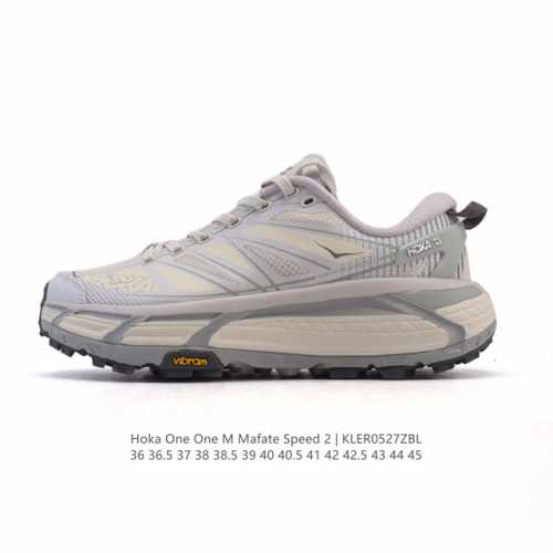 公司级 玛法特二代 Hoka One One Mafate Speed 2 Low 轻量低帮户外越野跑鞋 户外山脉越野轻量运动跑鞋 鞋面用轻的无缝架构 鞋带用了