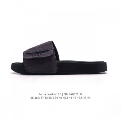 新品公司级 Puma Leadcat 2.0 彪马 拖鞋男女鞋 魔术贴鞋面夏季新款运动鞋 沙滩鞋外穿凉拖鞋 大Logo 复古一字拖，Puma Leadcat 2