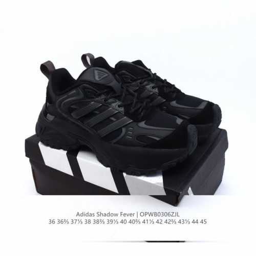 230 【新品公司级】阿迪达斯 Adidas Shadow Fever 复古减震橡胶外底跑鞋 厚底增高老爹鞋，尽显简约格调，上脚舒适更兼具防滑耐磨之特性。其秉持