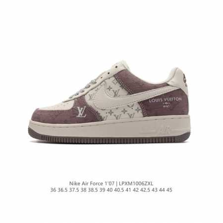耐克 Nike Air Force 1 '07 Low 空军一号含气垫 小白鞋 路易威登联名 低帮百搭厚底增高休闲运动板鞋。柔软、弹性十足的缓震性能和出色的中底 - 点击图像关闭