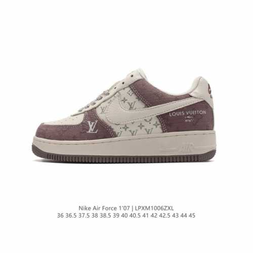 耐克 Nike Air Force 1 '07 Low 空军一号含气垫 小白鞋 路易威登联名 低帮百搭厚底增高休闲运动板鞋。柔软、弹性十足的缓震性能和出色的中底