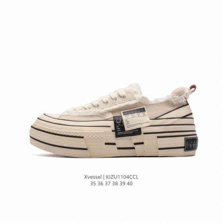 公司级 吴建豪个人新锐品牌xVESSEL G.O.P Mule Slip On 重工解构厚底软木运动鞋 百搭乞丐风增高帆布面板鞋休闲女鞋 包头运动拖鞋，古法手工 - 点击图像关闭
