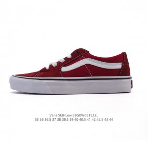 万斯 Vans Sk8-Low 经典款 小红书爆款低帮休闲皮革帆布拼接硫化板鞋 工艺 硫化1:1 重量1:1 真标 原钢印 材质标 鞋型标 合格证 尺码 35