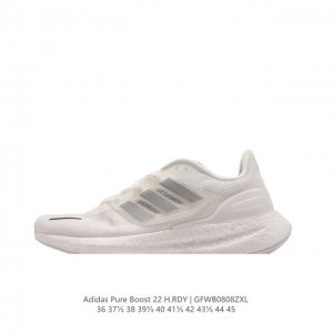 阿迪达斯 Adidas 超弹跑步系列pureboost 22 新款稳定排汗减震回弹防滑耐磨跑步运动鞋跑步鞋。含再生材料的短距离跑步鞋，Pureboost系列跑鞋