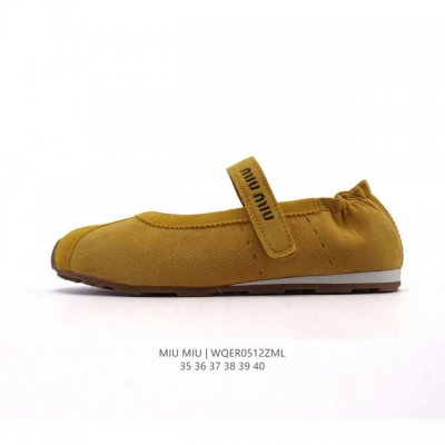 新品公司级 Miu Miu 韩系欧若拉百搭 运动甜妹风 舞蹈鞋 玛丽珍鞋 2.5Cm 女 魔术贴复古时尚百搭软底舒适 公主鞋 Miumiu2025S新款复古玛丽