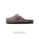 德国百年知名鞋履品牌 博肯birkenstock Boston Vl 勃肯绒面 加绒加毛 秋冬新款 金属针扣软木底包头拖鞋 牛皮革质地柔软 搭配可调节鞋扣提升穿