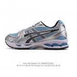 公司级 亚瑟士 Asics Gel-Kayano 14 公司级版本运动休闲透气专业缓震慢跑鞋。采用工程弹性双层再生网格密度鞋面材质，后跟3D可视Gel缓震乳胶物