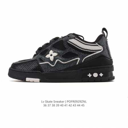 帝王版 Lv Skate Sneaker 路易威登 2025年新款运动板鞋 蛇年限定 春夏秀场初次亮相，此次以粒面牛皮革焕新呈现。加垫鞋领和鞋舌援引滑板鞋设计， - 点击图像关闭