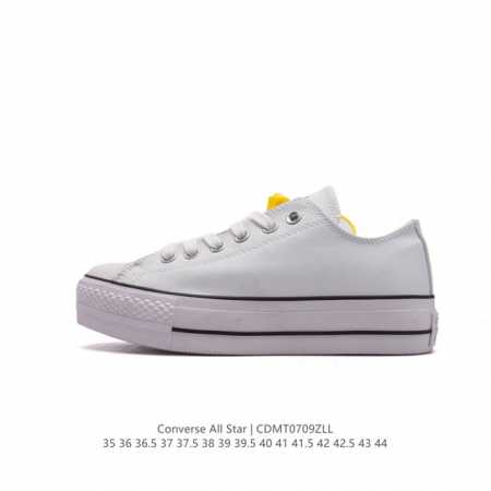 Converse All Star 低帮男女鞋厚底增高 一星匡威全明星复古 休闲运动硫化百搭板鞋 经典皮革鞋面学院风学生鞋 这个系列是匡威最古老的系列了。是匡威 - 点击图像关闭