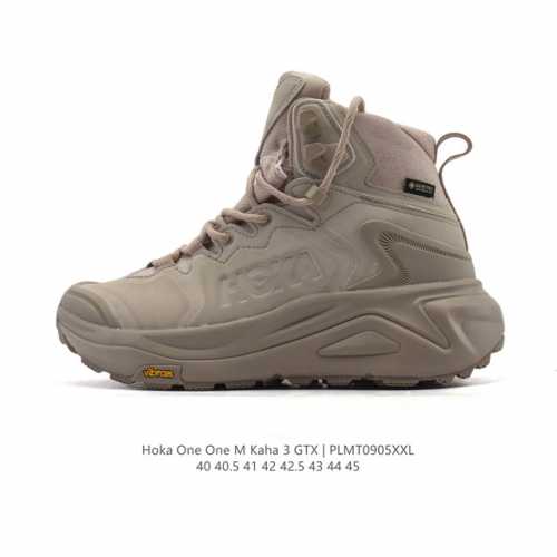 公司级 Hoka One One Kaha 3 Gtx 男子登山鞋高邦徒步鞋减震防水支撑 卡哈3防水版靴子 缓震登山运动鞋。双密度中底提高缓震性，延伸后跟带来稳