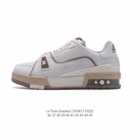 路易威登 Louis Vuitton Lv路易威登板鞋 时尚运动鞋 潮厚底增高鞋 。舒适防滑底和百搭性霸屏整个时尚娱乐圈，细节调整完美主义！鞋面采用柔软皮革鞋面 - 点击图像关闭