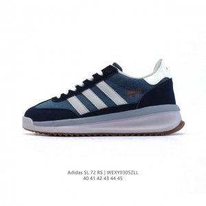130 阿迪达斯Adidas Sl 72 Shoes 经典复古薄底运动鞋「T头鞋」三叶草复古休闲跑步鞋休闲运动鞋 这款经典运动鞋携复古型格，来访你的活力日常——
