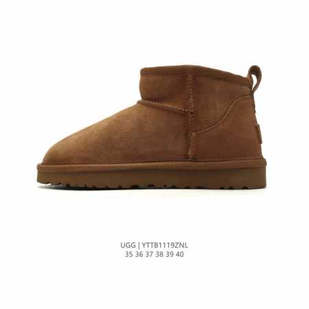 公司级 Ugg 中帮靴子 雪地靴 俏皮可爱的百变造型， 美国轻奢品牌ugg 平底系列冬季羊毛一体雪地休闲保暖毛毛家居包头棉鞋。官方同步包装 检验标 材料采用原厂 - 点击图像关闭