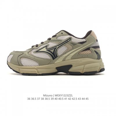 公司级 Mizuno 美津浓 复古时尚休闲舒适减震运动跑步鞋 美津浓Wave机械缓震，可以说是机械缓震跑鞋科技的翘楚。有着非凡的适应性，有着充分而持久的缓震能力