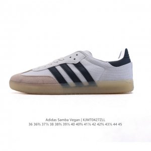 adidas 阿迪达斯 男女运动鞋 三叶草Sambavegan休闲鞋 德训鞋 复古板鞋经典运动鞋。采用环保设计的焕新Adidas Samba经典鞋, 网面织物鞋