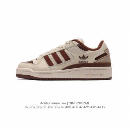 公司级 Adidas 阿迪达斯 三叶草 Forum Low 男女运动鞋 摩登演绎篮球风的经典鞋。英文的“Forum”，是进行表达的场所，在这里，可以释放自己的热 - 点击图像关闭